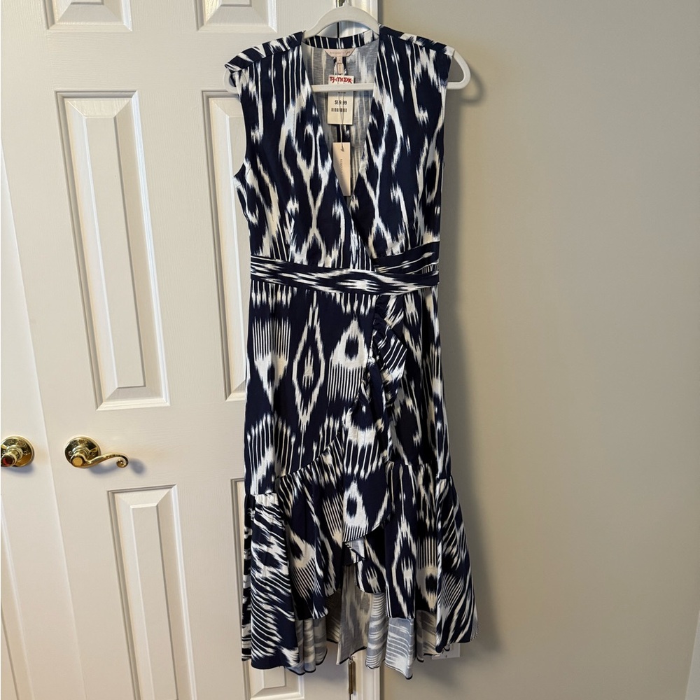 Rebecca Taylor Navy and White High Low Dress